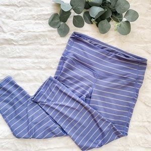 Athleta Striped Workout Leggings Purple an…